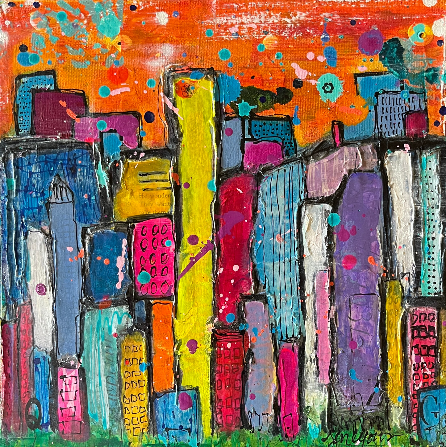 Sunset City, 10" x 10"